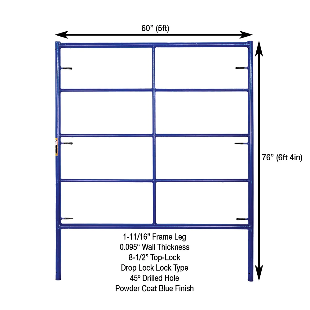 5' X 6' 4" S-Style Double Box/Triple Ladder Scaffold Frame team809